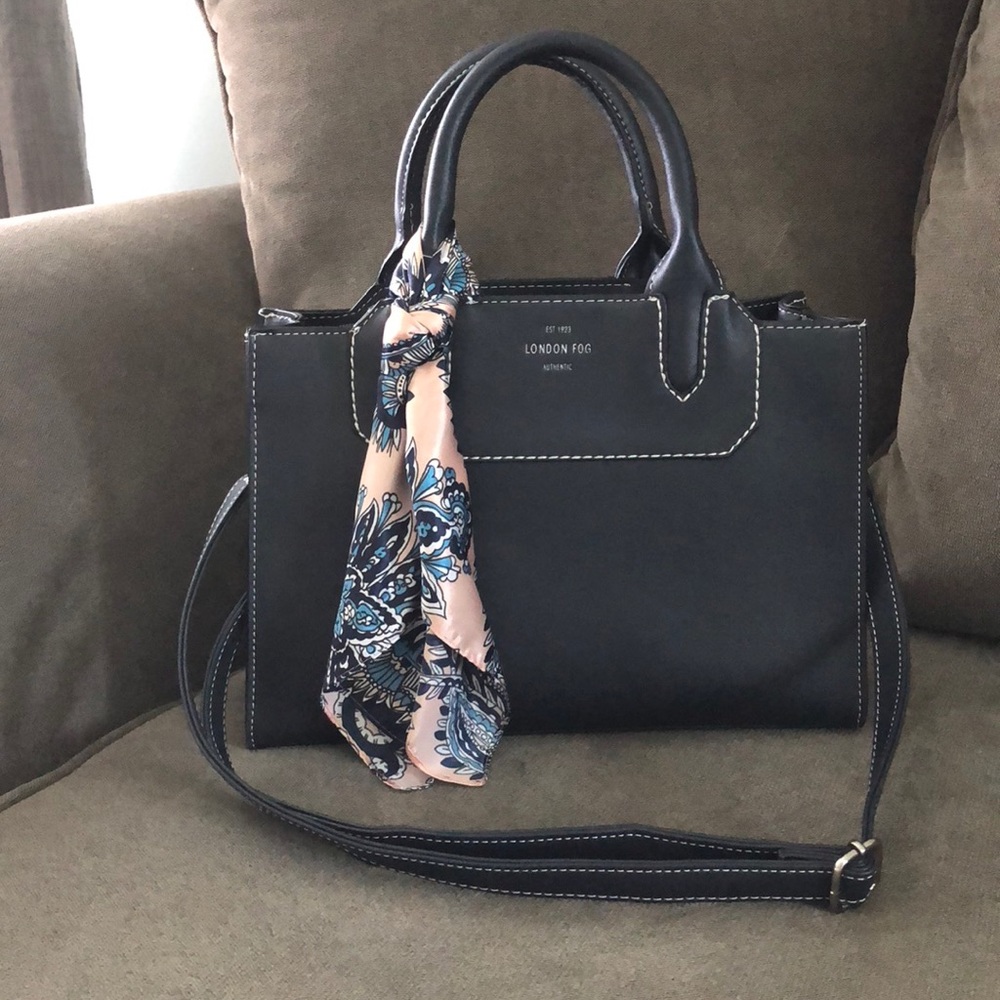 London Fog Satchel with Purse Scarf